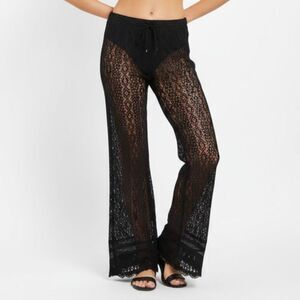 The Collection Black Sheer Lace Beach Cover Up Pants L